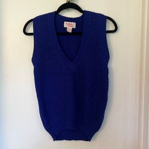 Vintage blue knit sweater vest
